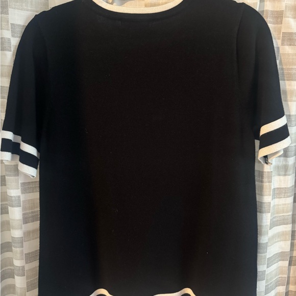 Liz Claiborne Black & Ivory 2-Piece Knit Set Top & Cardigan Size L/XL - Picture 3 of 9
